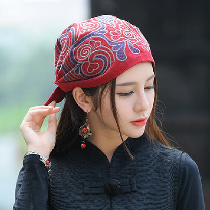 New National Style Women'S Clothing Retro Embroidered Hat