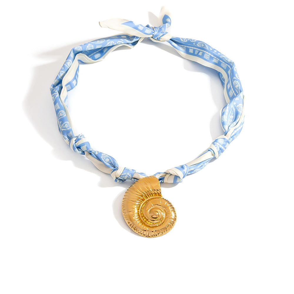 Ocean Series Pendant Scarf Necklace Stylish Casual