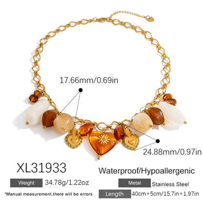 Geometric Stainless Steel Necklace Lightweight Luxury for Women