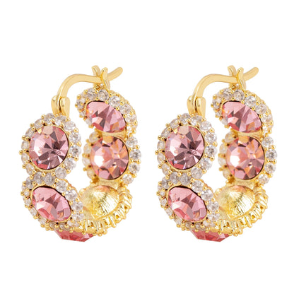 Geometric Circle Zircon Earrings For Women Stylish And Unique