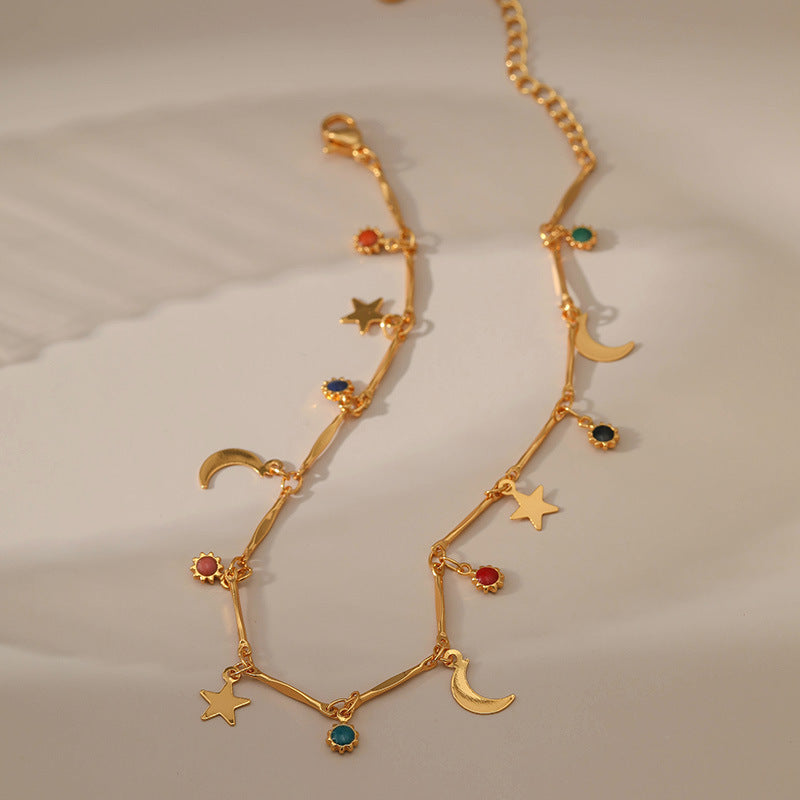 Star Moon Pendant Sweet Chain Anklets