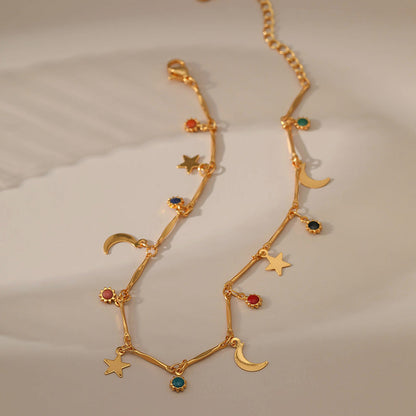 Star Moon Pendant Sweet Chain Anklets