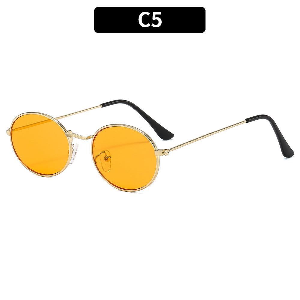Classic Oval Metal Retro Sunglasses For Men And Women