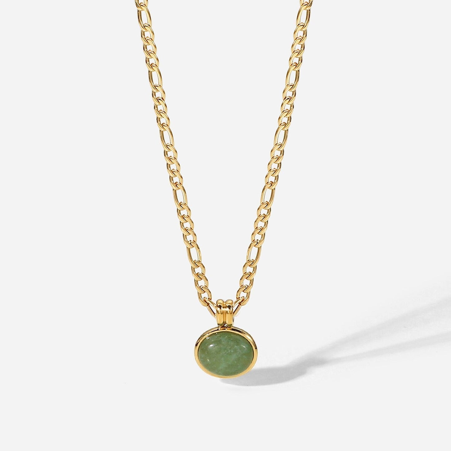 Green Gemstone Pendant Vintage Necklace