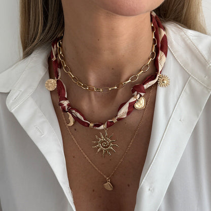 Starfish Shell Pendant Necklace Creative Layered Choker Chain For Women