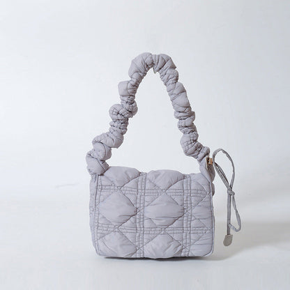 Trendy Cloud Shoulder Bag Wrinkled Nylon Crossbody Bag