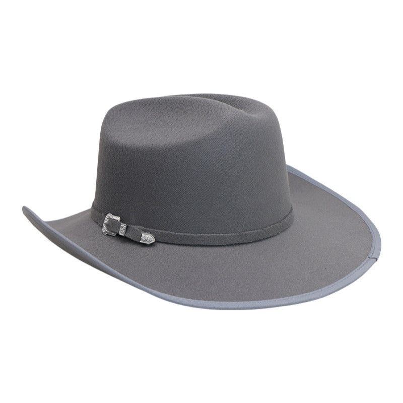 Men's Wool Felt Cowboy Hat - Adjustable Western Design