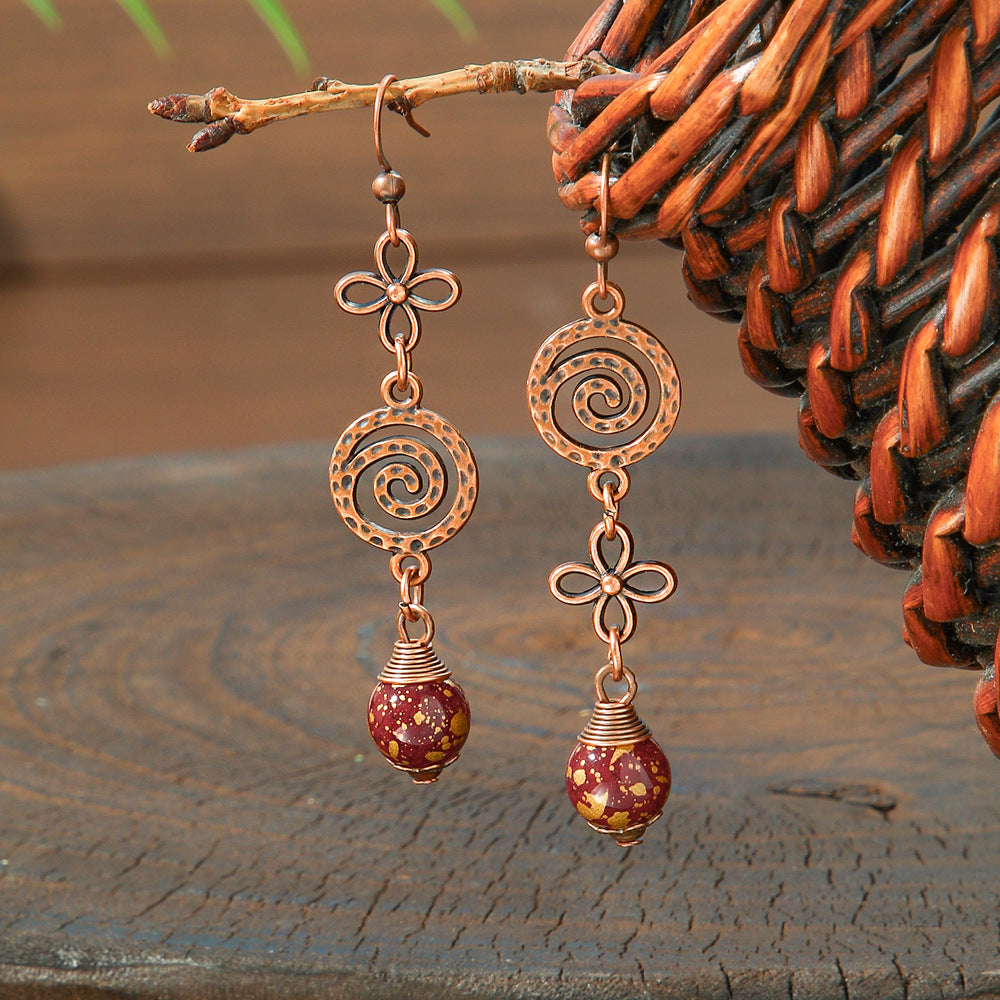 Elegant Vintage Leaf Dangle Earrings Zinc Alloy Art Design