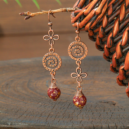 Elegant Vintage Leaf Dangle Earrings Zinc Alloy Art Design