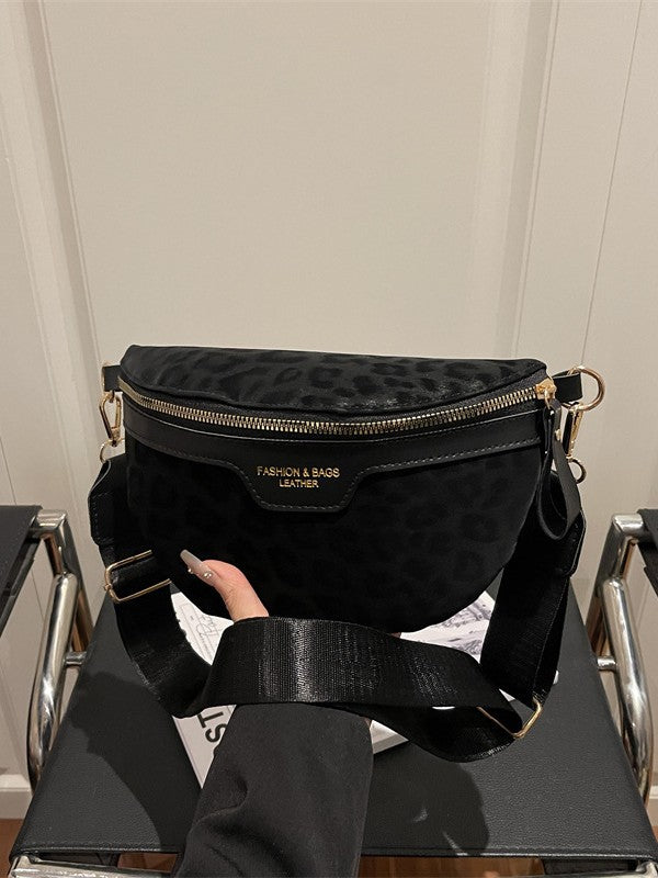 Trendy Retro Style PU Waist Bag Casual Crossbody Chest Bag