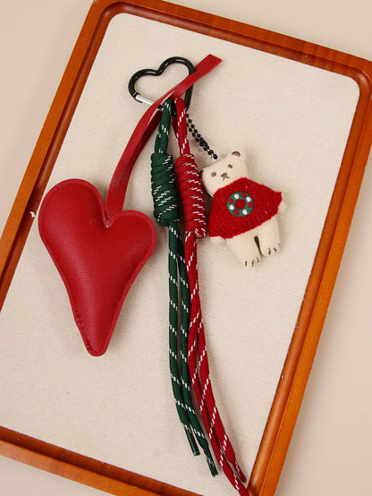 Creative Knit Beanie Christmas Theme Bag Charm
