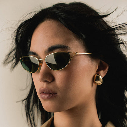 Trendy Oval Frame Luxury Women's Sunglasses
