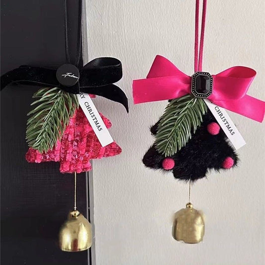 Elegant Bow Knot Christmas Tree Bell Door Hanging