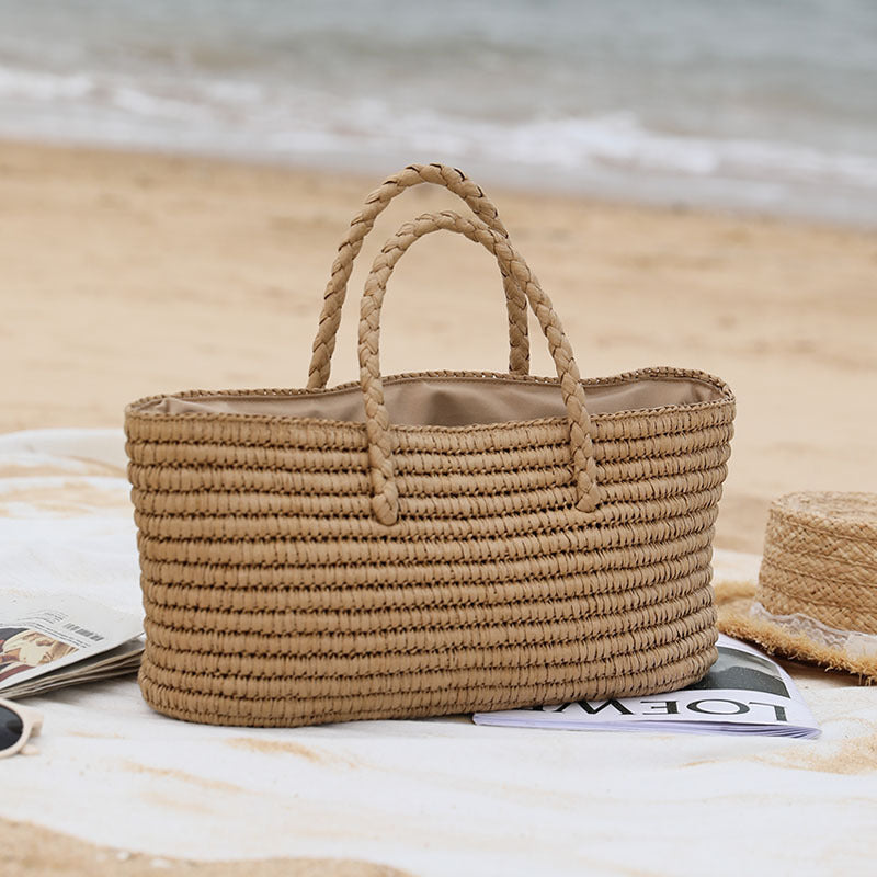 Large Capacity Woven Simple Beach Handbag