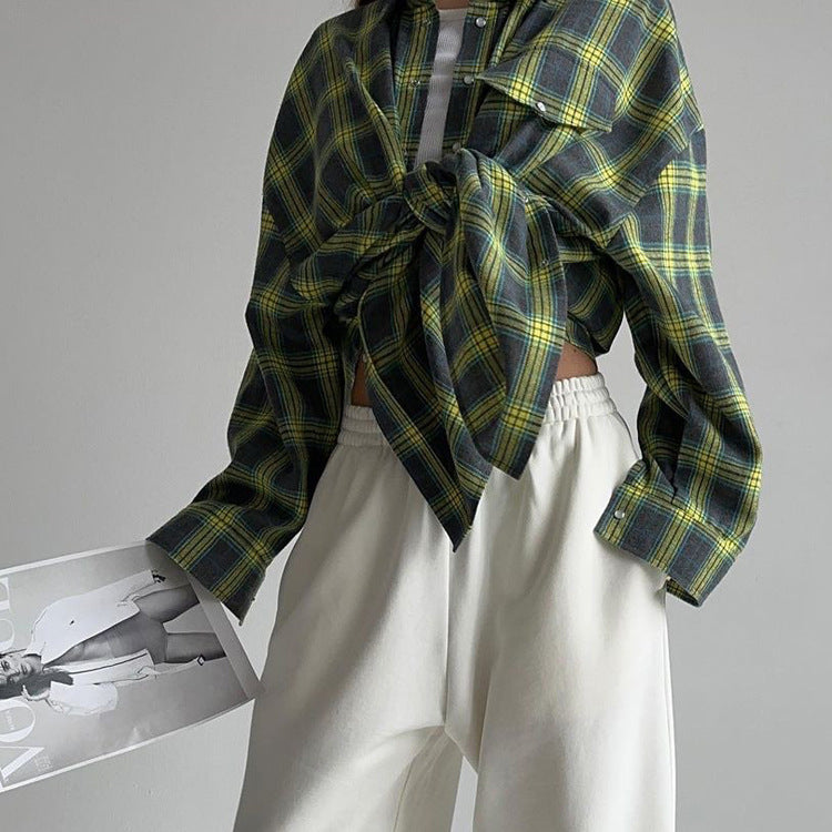 Casual Checkered Long Sleeve Button-Up Shirt