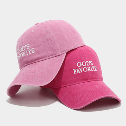 Letter Embroidered Solid Color Baseball Cap