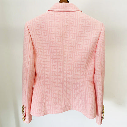 Lion Button Design Cotton Blazer Jacket