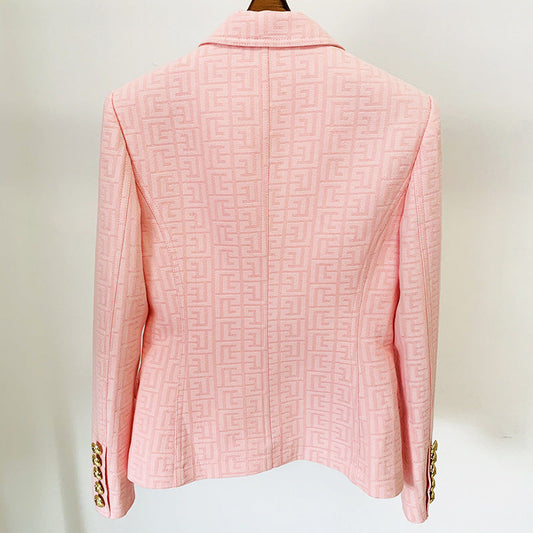 Lion Button Design Cotton Blazer Jacket