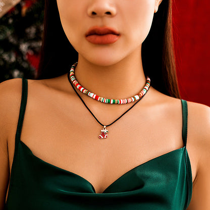 Christmas Snowman Choker Necklace for Women