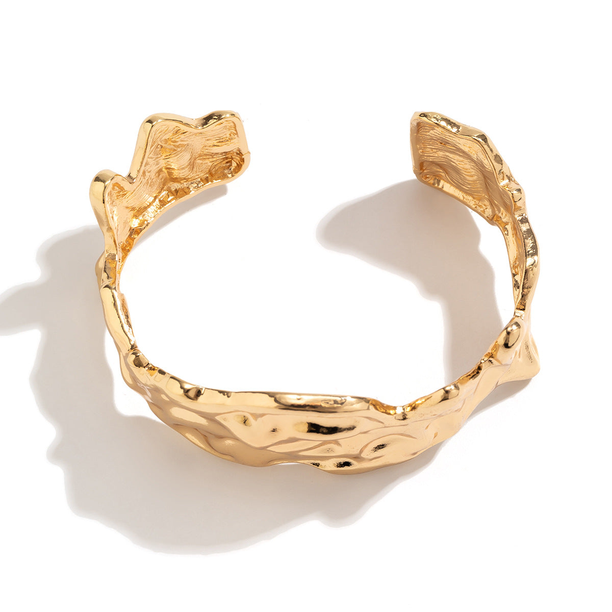 Trendy Irregular Choker Necklace With Metal Texture