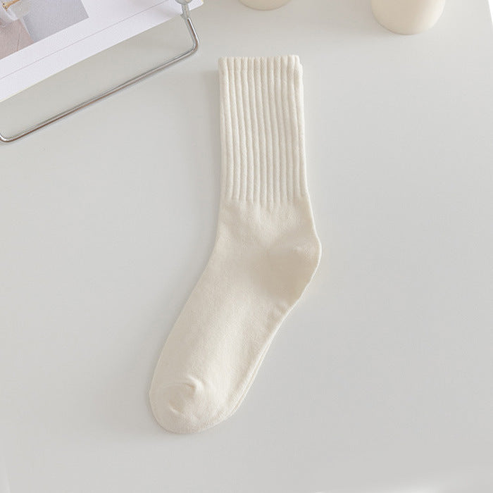 Solid Color Simple Ripped Socks