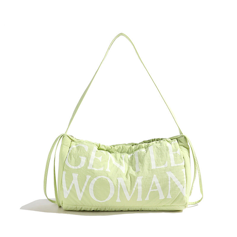 Drawstring Solid Puffer Underarm Shoulder Bag