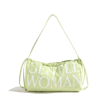 Drawstring Solid Puffer Underarm Shoulder Bag