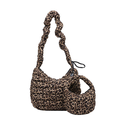 Cloud Bag with Ruffle Design Nylon Soft Lightweight Shoulder Tote