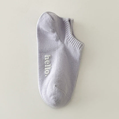 Candy Color Letter Simple Low Ankle Socks