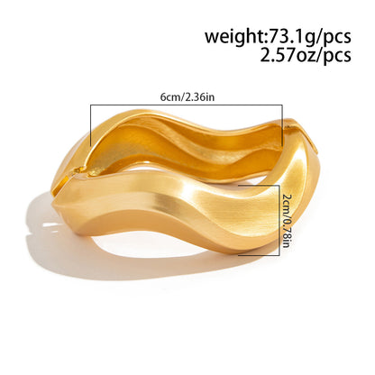 Irregular Metal Wide Bracelets Trendy Punk Spring Bangles For Women