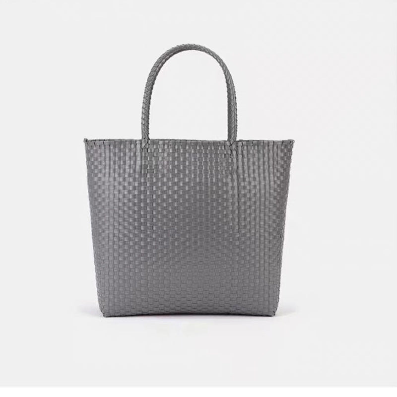 Summer Straw Tote Bag Handmade PVC Beach Shoulder Bag