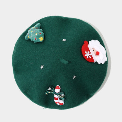 Winter Elegant Wool Blend Christmas Beanie Hat