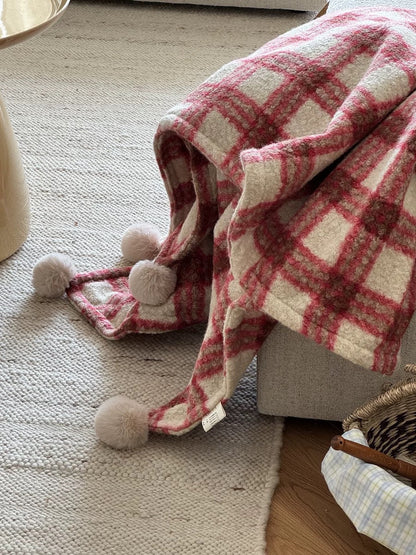 Vintage Plaid Soft Thicken Warm Blanket