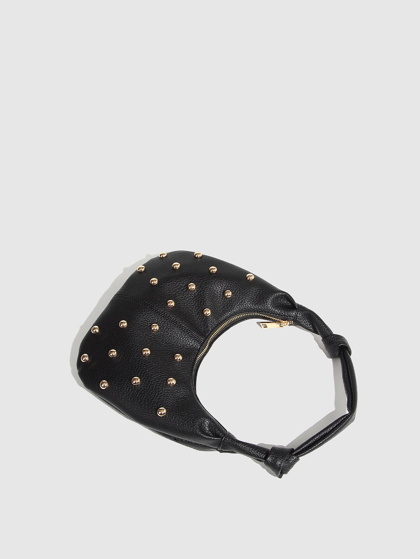 Trendy Studded Solid Color Shoulder Bag