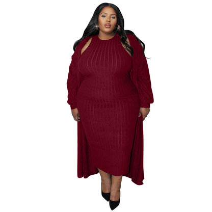 Fashionable Long Sleeve Jacket Set Plus Size For Fall