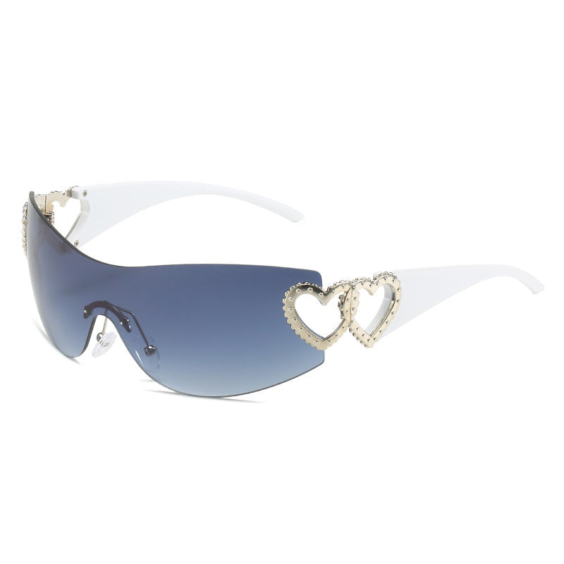 Trendy Y2K Heart-Shaped Sunglasses Unique Fashion Eyewear