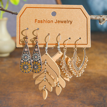 Bohemian Vintage Earring Set Stylish Casual Jewelry