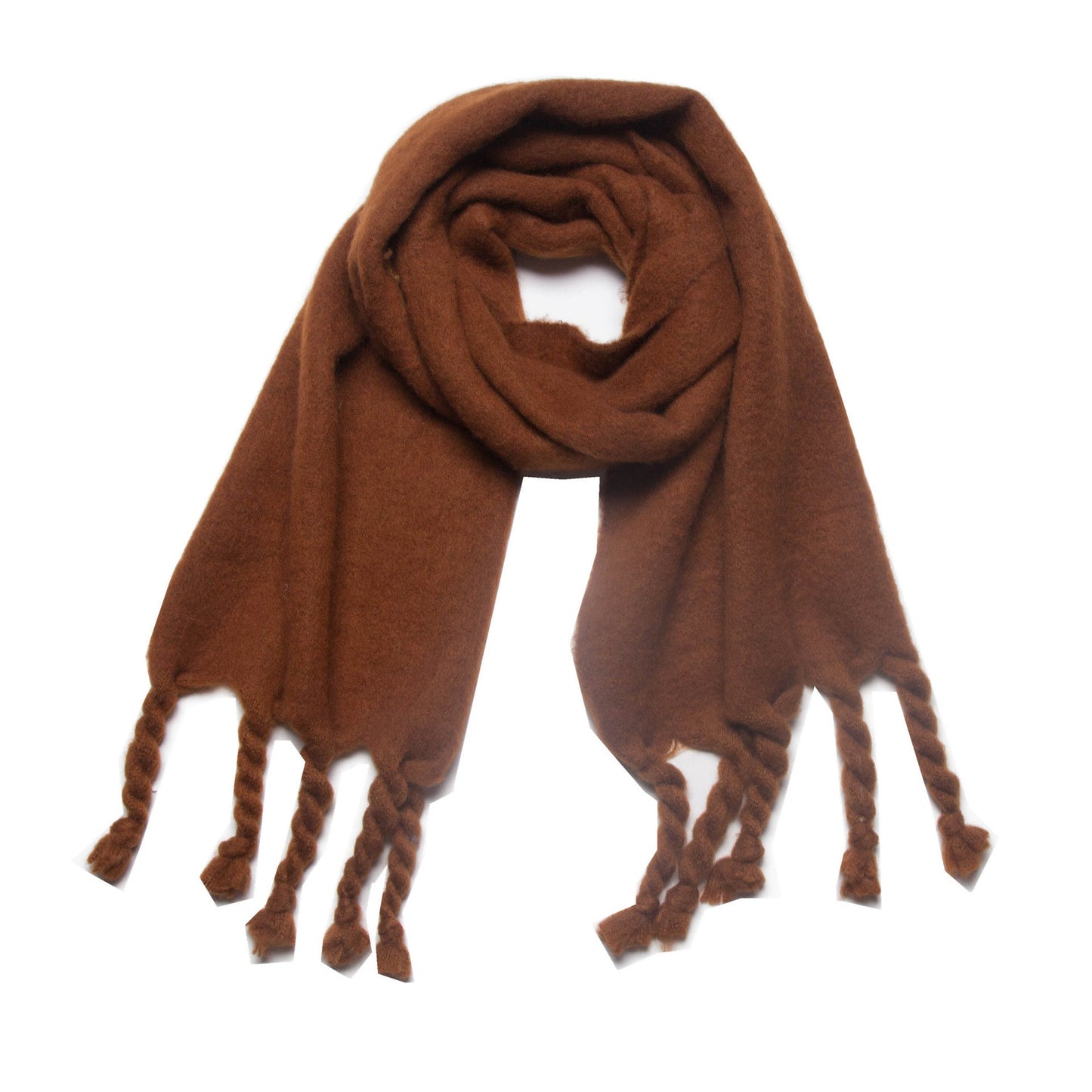 Simple Solid Color Tassel Scarves