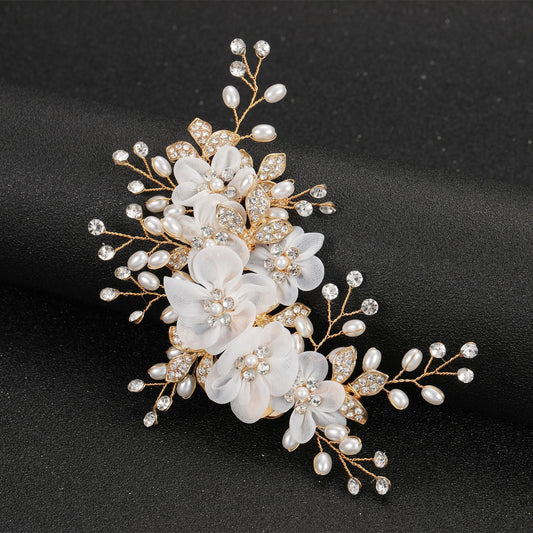 Floral Pearl Hair Clips for Girls Stage Performance Accessories
