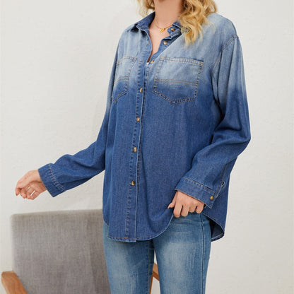 Fashion Casual Polo Denim Jacket