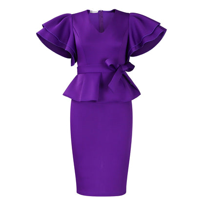Elegant Ruffled Bodycon Dress Stylish Party Dress