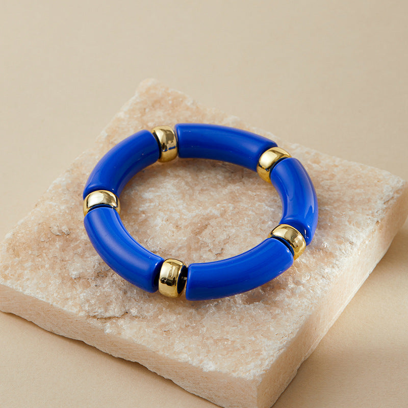 Color Block Irregular Acrylic Bracetets