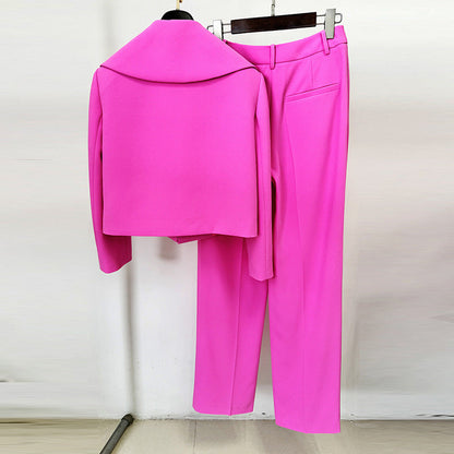 Stylish Jacket & Pants Set with Pocket
