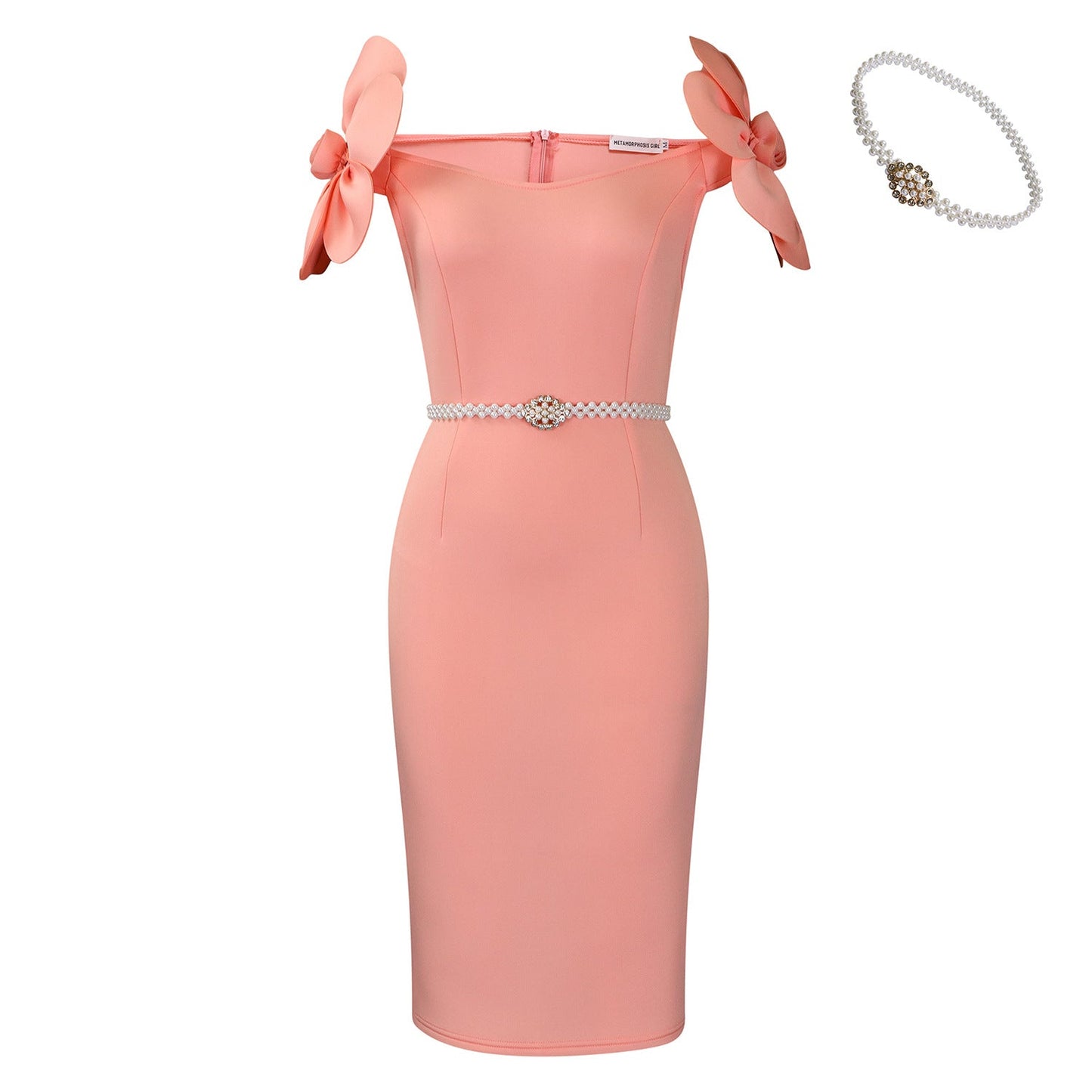 Elegant Party Bodycon Dress With 3D Floral Design
