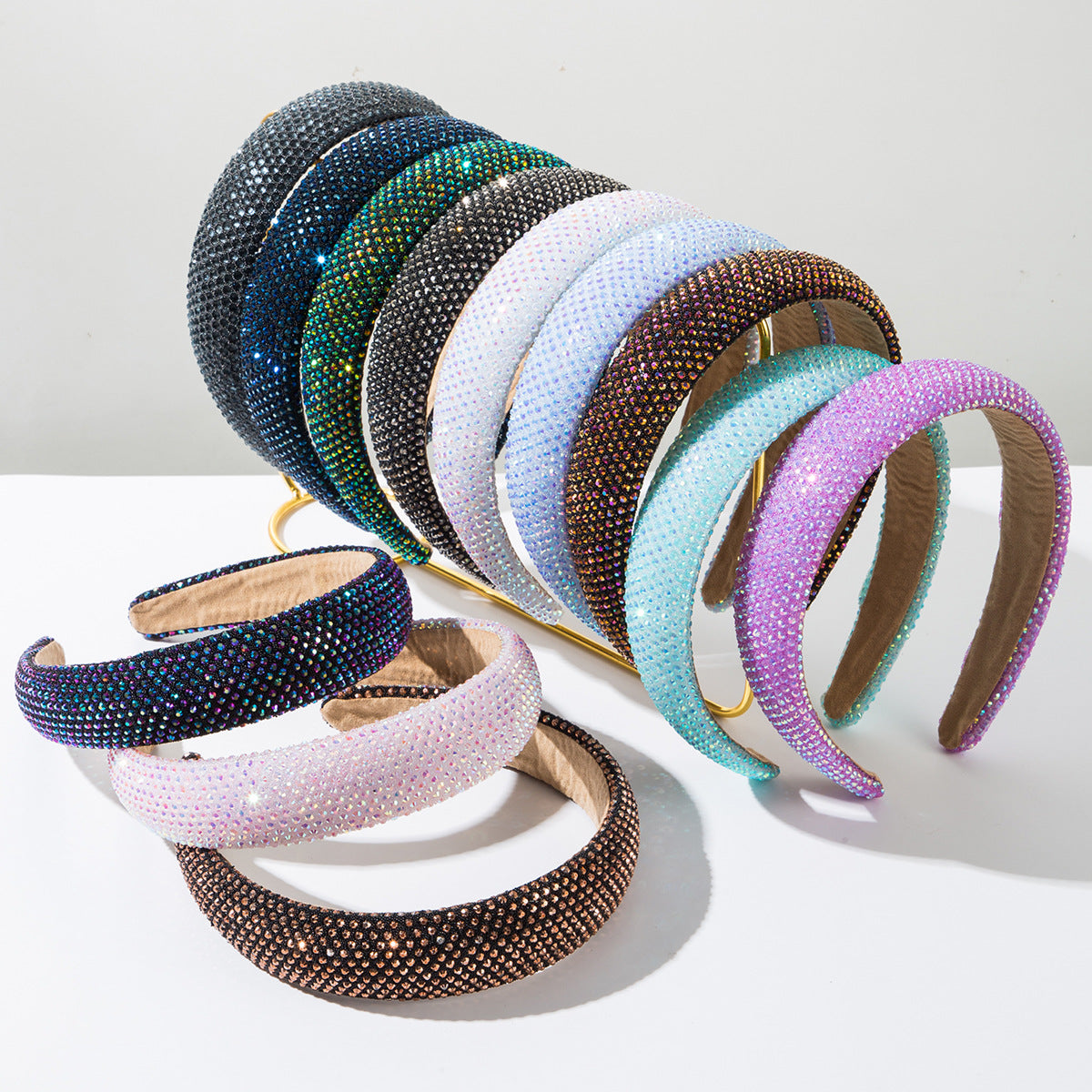 Wide Brim Rhinestone Headband Glamorous Party Hair Accessory