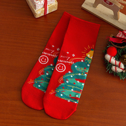 Christmas Cartoon Reindeer Cozy Crew Socks