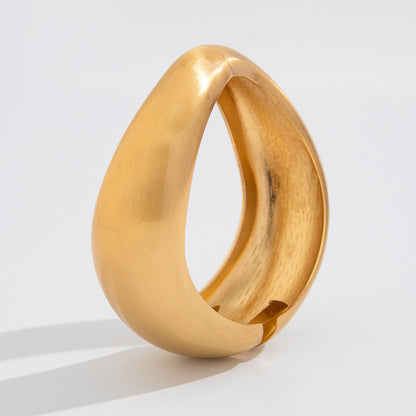 Trendy Punk Style Matte Finish Wide Spring Clip Bracelet