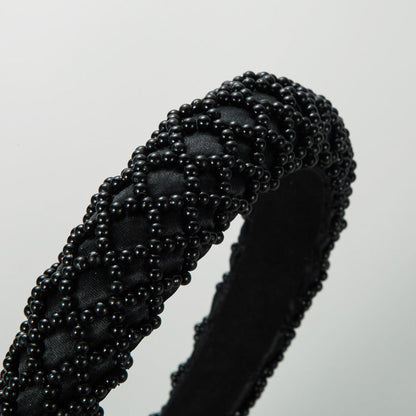 Vintage Style Pearl Headband Handmade Beaded Hairband for Casual Outings