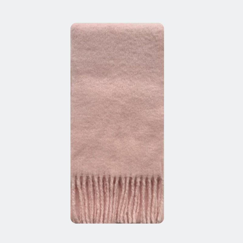 Fringe Thick Wool Blend Scarf in Icelandic Blue