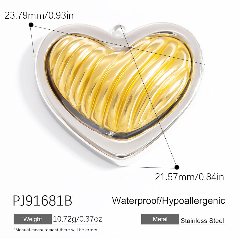 Heart Pendant Stainless Steel Necklace Trendy DIY Jewelry Accessories